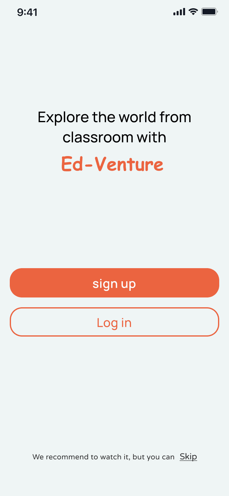 Onboarding completion screen with launch action