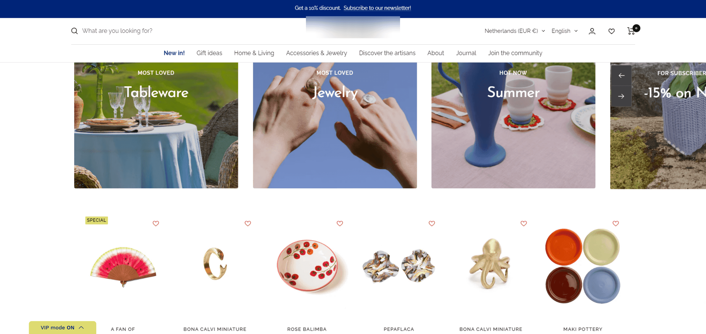 VIP login prompt popup on Shopify store — Log in to access VIP features