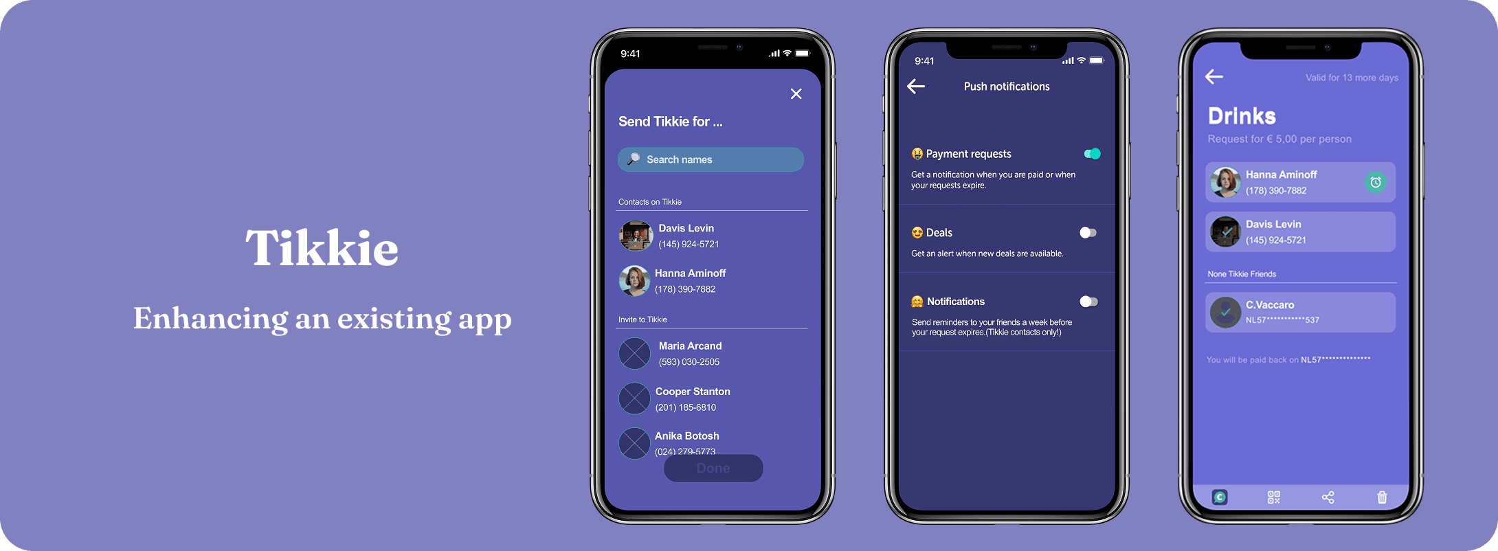 Tikkie mobile app — Expecting money back? Send a Tikkie! with action button
